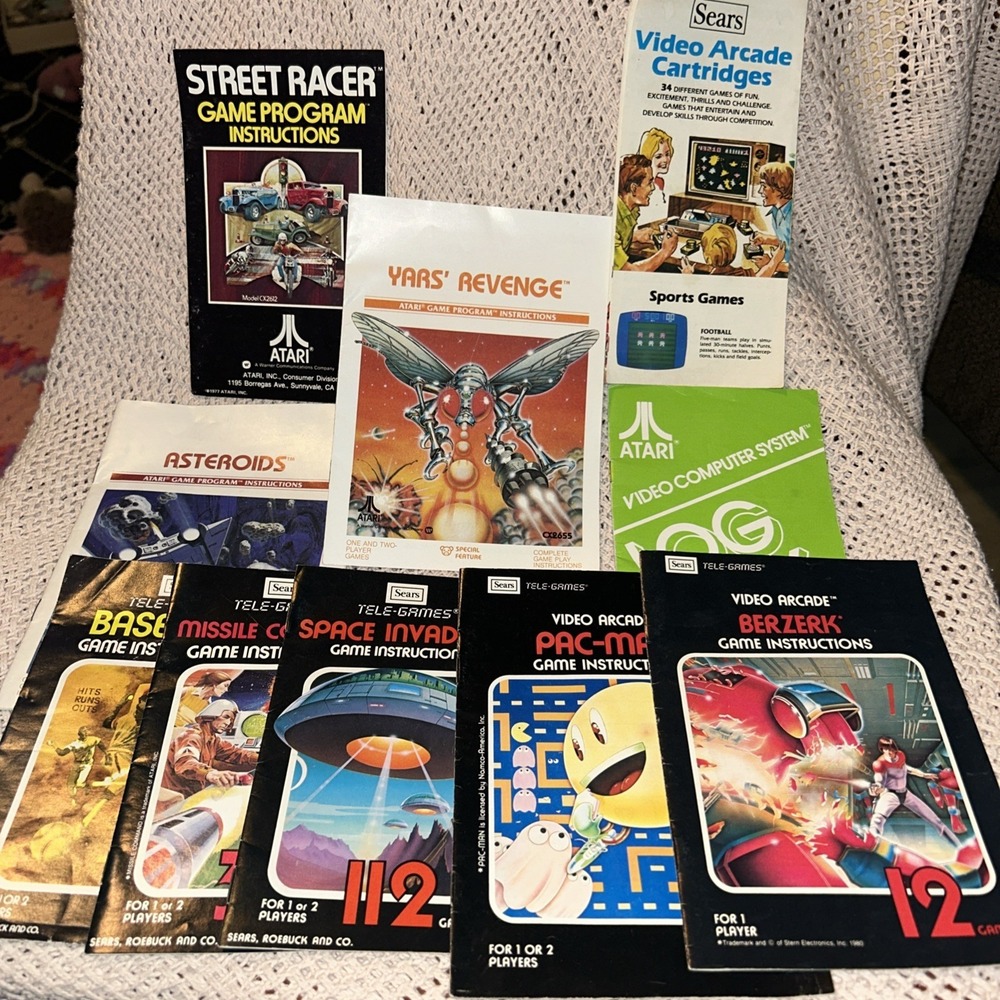 Telegames & Atari Booklets Game Log,‎ Instructions Lot Sears D3